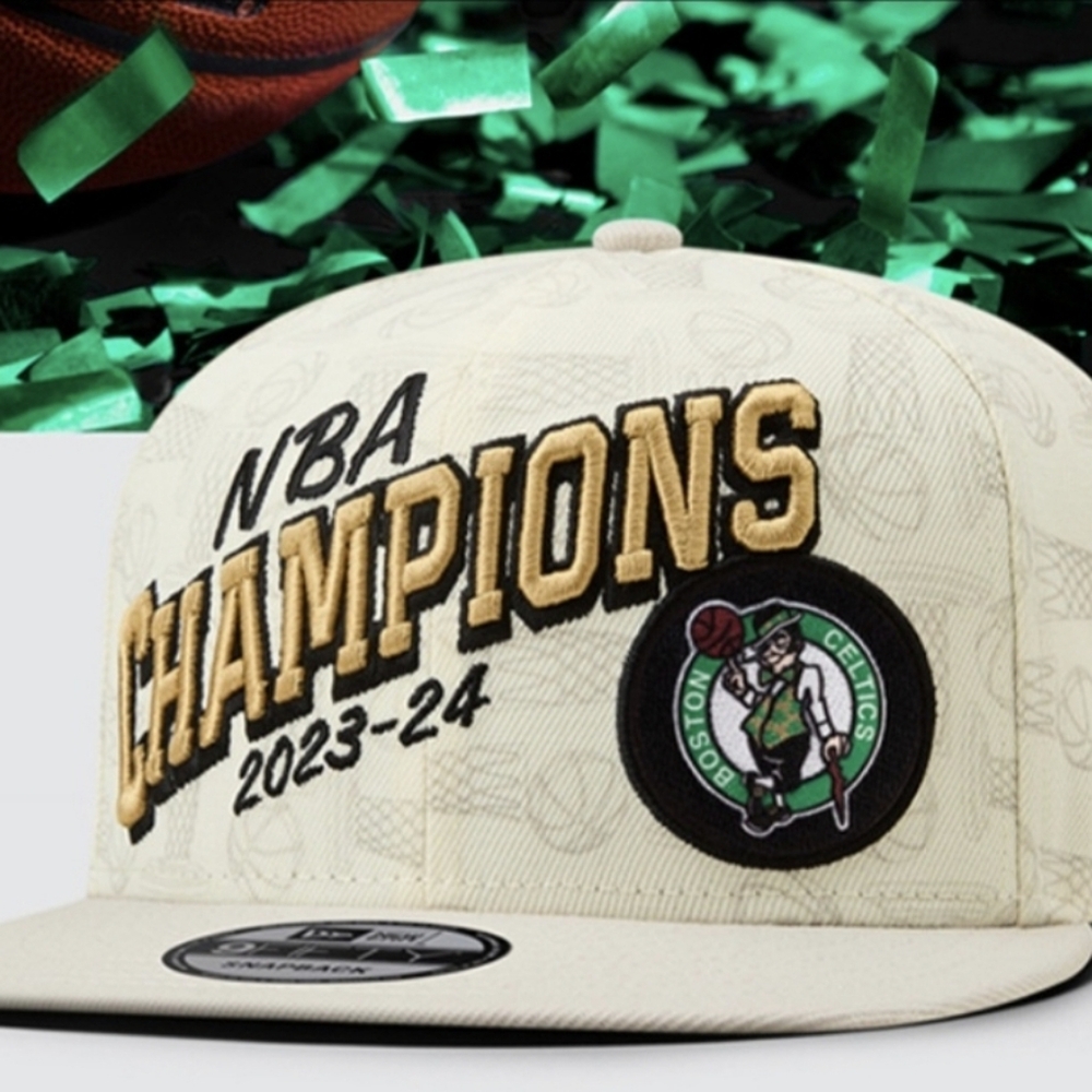 New Era Adult 2024 NBA Champions Boston Celtics Locker Room Adjustable Hat